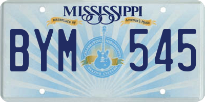 MS license plate BYM545