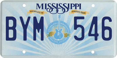 MS license plate BYM546