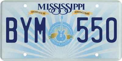 MS license plate BYM550