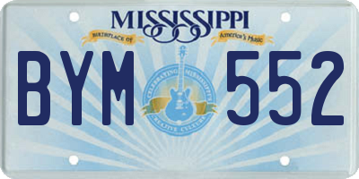 MS license plate BYM552