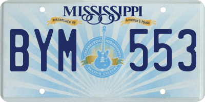 MS license plate BYM553