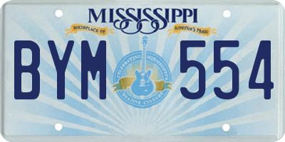 MS license plate BYM554