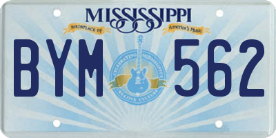 MS license plate BYM562