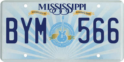 MS license plate BYM566