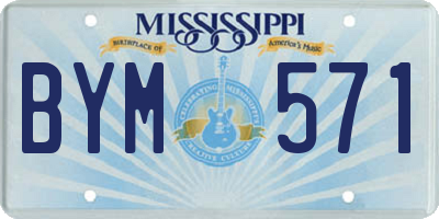MS license plate BYM571