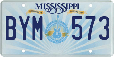 MS license plate BYM573