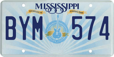 MS license plate BYM574