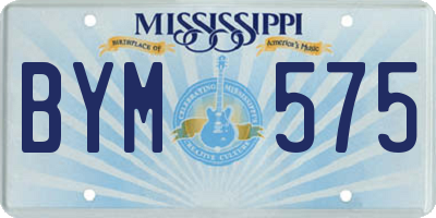 MS license plate BYM575