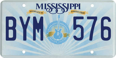 MS license plate BYM576