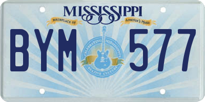 MS license plate BYM577