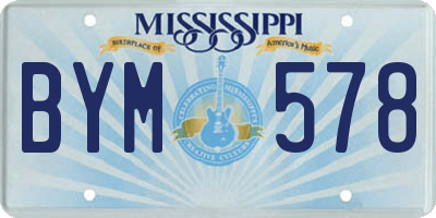 MS license plate BYM578