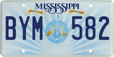 MS license plate BYM582