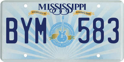 MS license plate BYM583