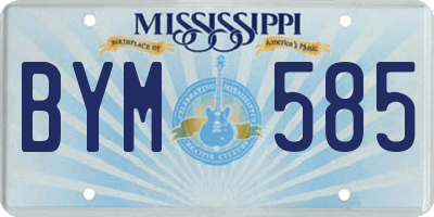 MS license plate BYM585