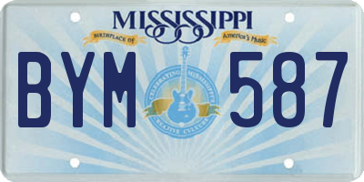 MS license plate BYM587