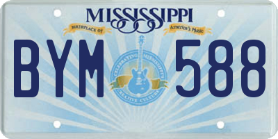 MS license plate BYM588