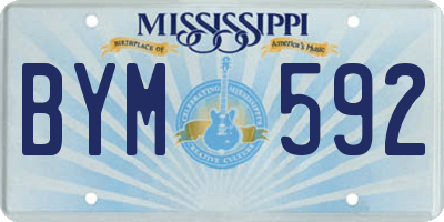 MS license plate BYM592
