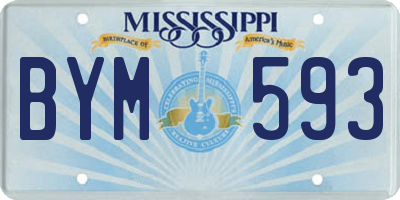 MS license plate BYM593