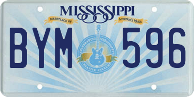 MS license plate BYM596