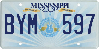 MS license plate BYM597