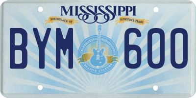 MS license plate BYM600