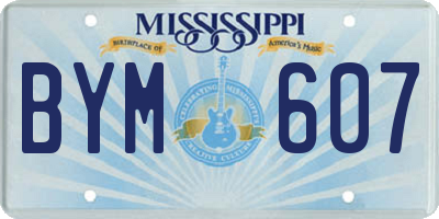 MS license plate BYM607