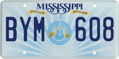 MS license plate BYM608
