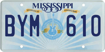 MS license plate BYM610