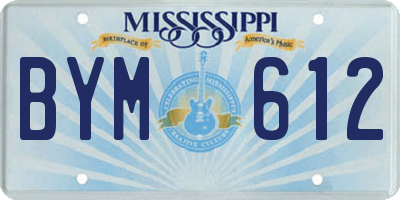 MS license plate BYM612