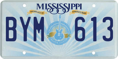 MS license plate BYM613
