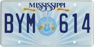 MS license plate BYM614