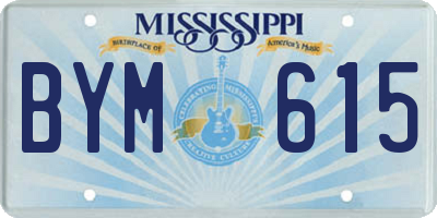 MS license plate BYM615