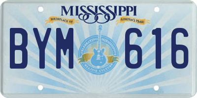 MS license plate BYM616
