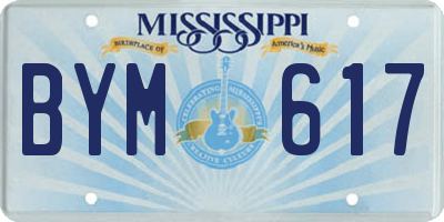 MS license plate BYM617