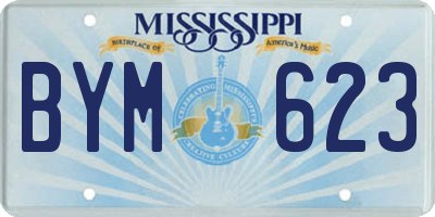 MS license plate BYM623
