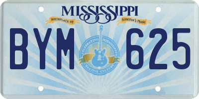MS license plate BYM625
