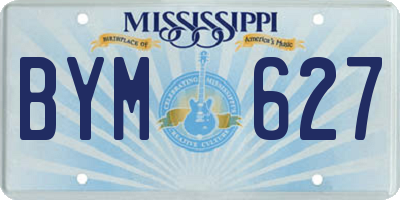 MS license plate BYM627