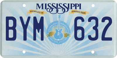 MS license plate BYM632