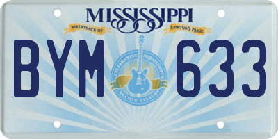 MS license plate BYM633