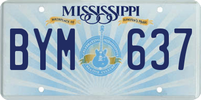 MS license plate BYM637