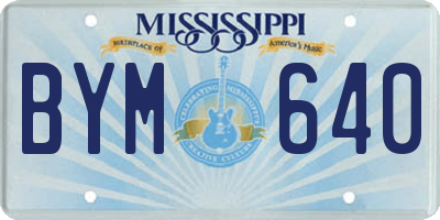 MS license plate BYM640