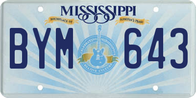 MS license plate BYM643