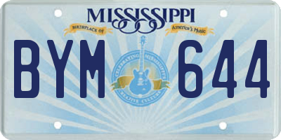 MS license plate BYM644