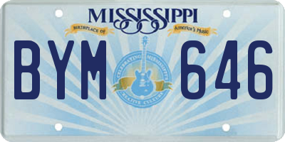 MS license plate BYM646