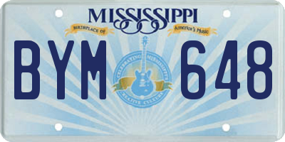 MS license plate BYM648