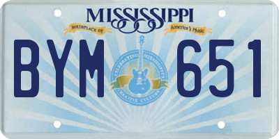 MS license plate BYM651