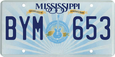 MS license plate BYM653