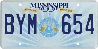 MS license plate BYM654