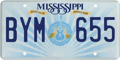 MS license plate BYM655