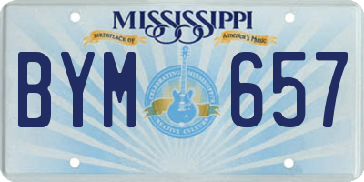 MS license plate BYM657